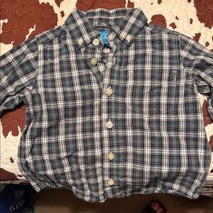 The Children's Place Blue and White Plaid Button-Down Shirt